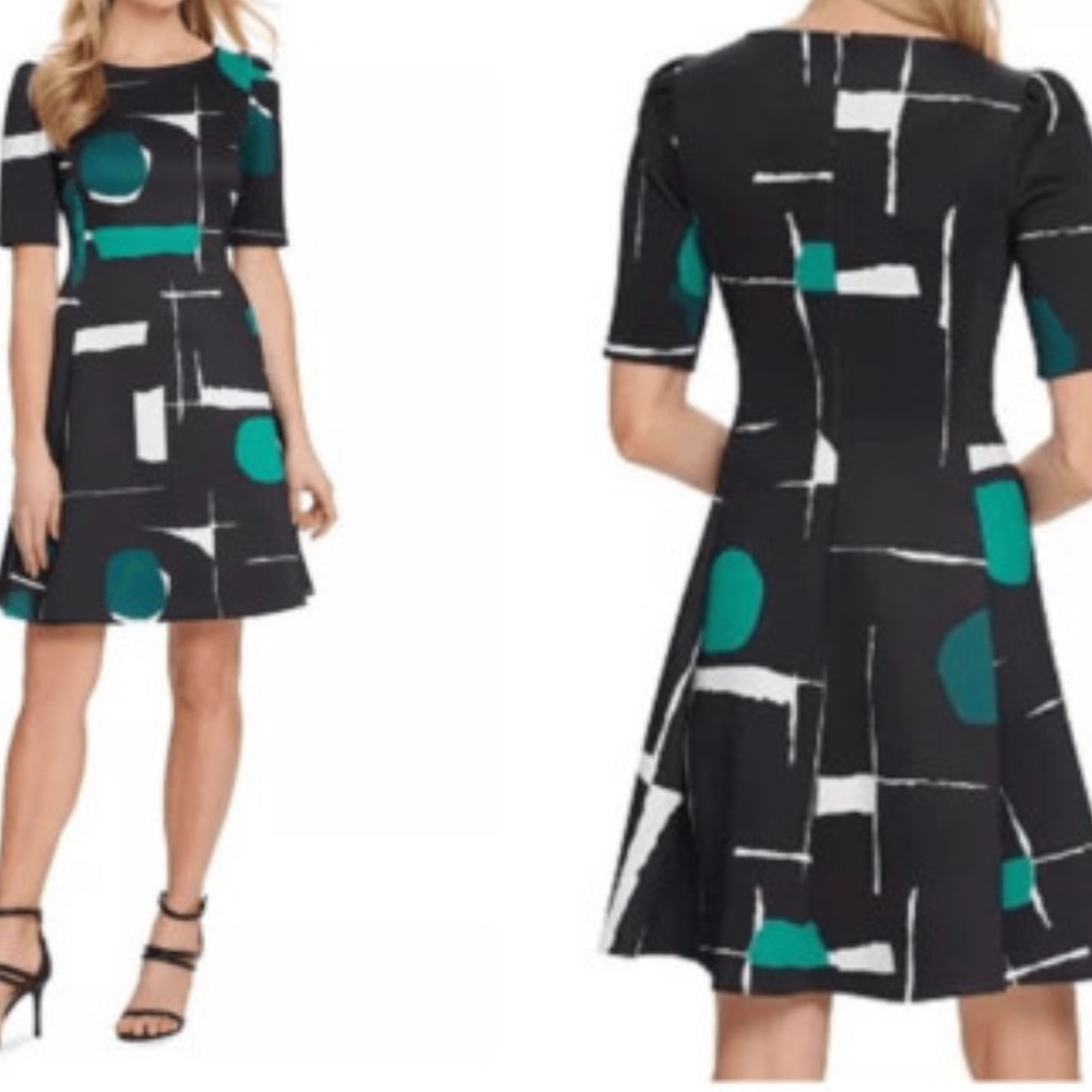 DKNY Black and Green Dress